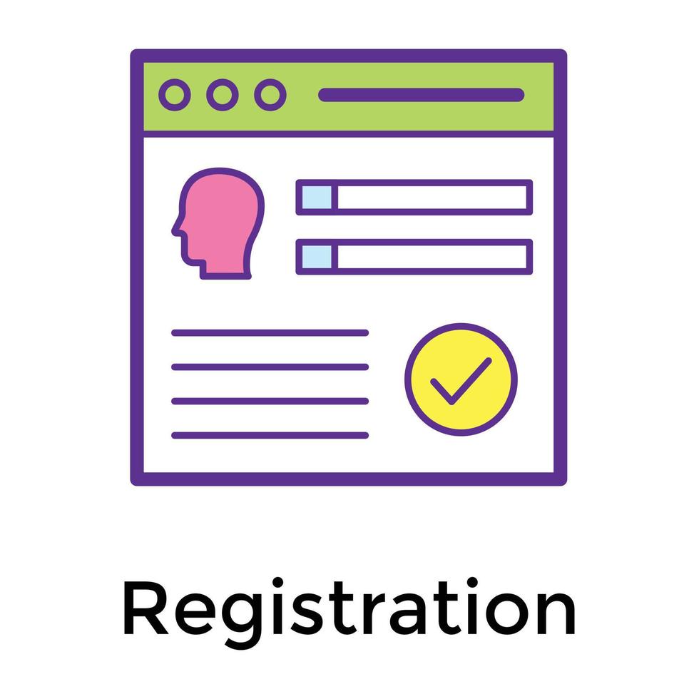 Trendy Online Registration vector