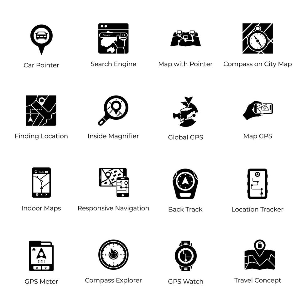 paquete de iconos de vector de navegación