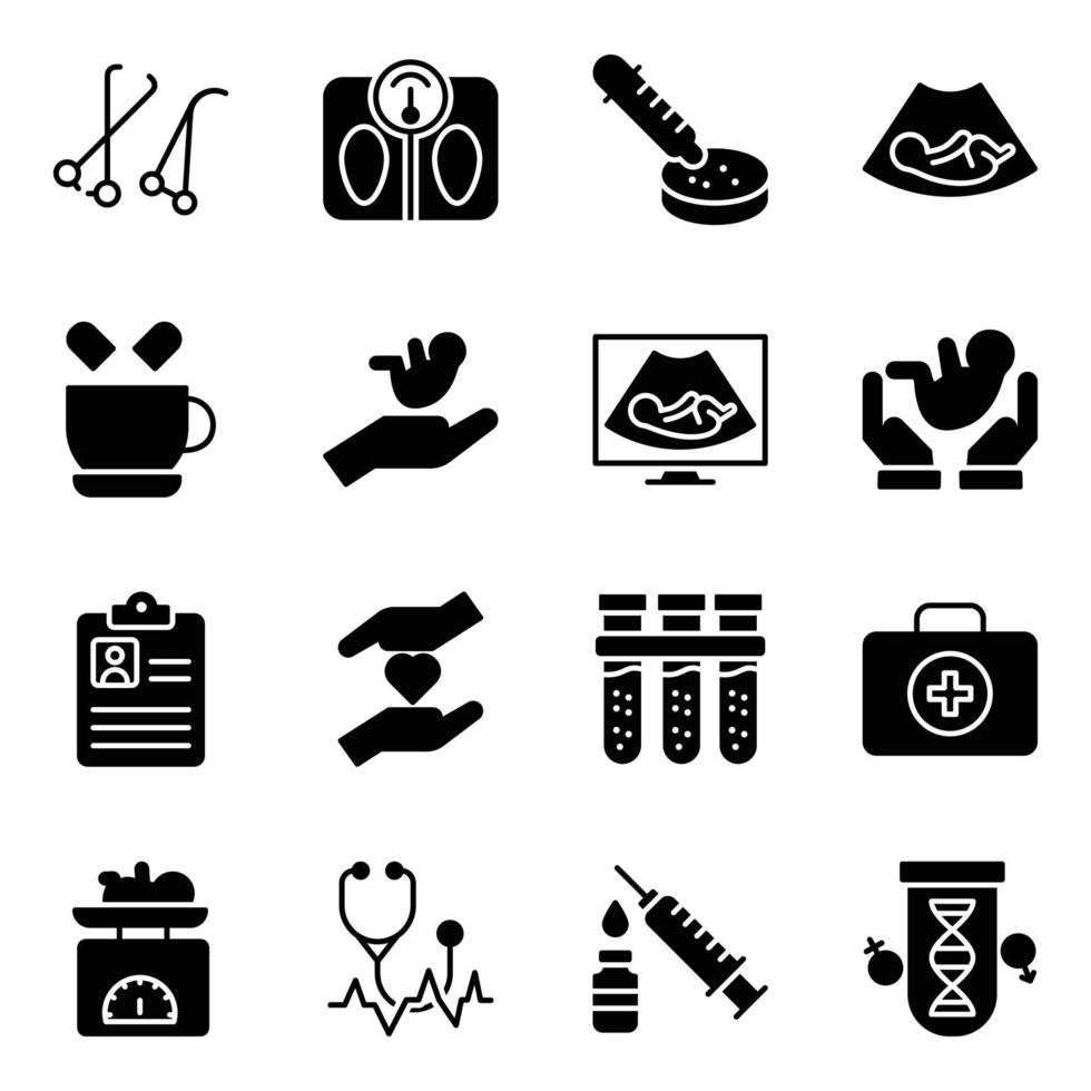 Pack of Healthcare Glyph Vector Icons