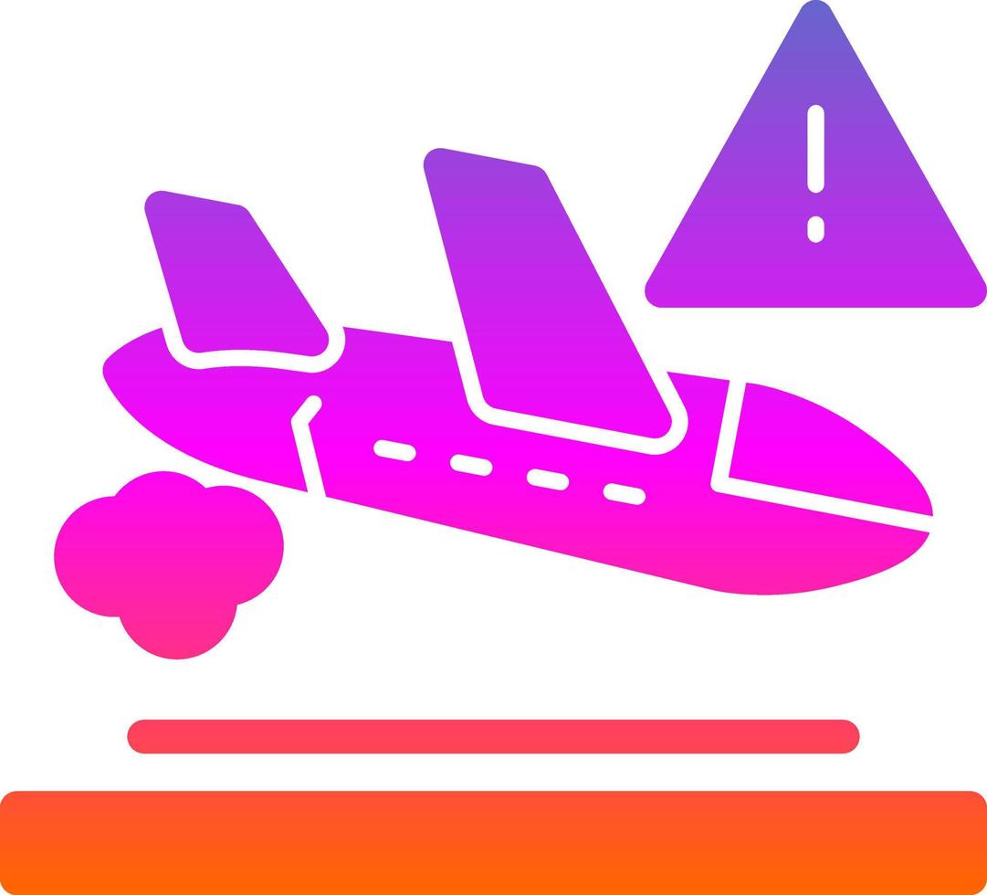 diseño de icono de vector de accidente de avión