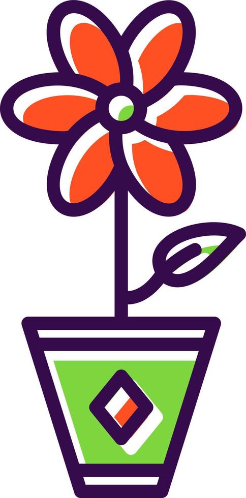 Flower Pot Vector Icon Design