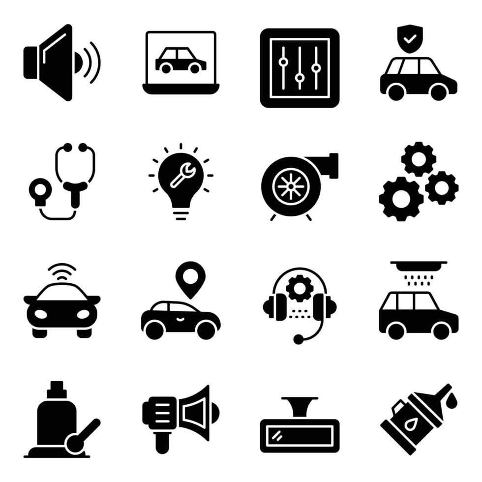 Garage Glyph Vector Icons