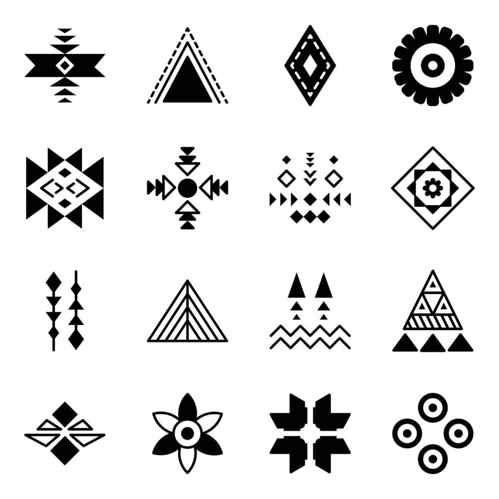 Pack Of Ethnic Icons Collection vector