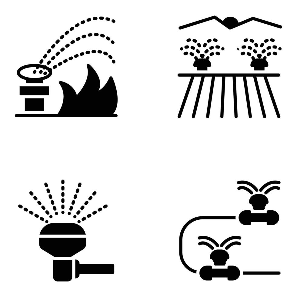 Pack Of Watering Icons vector