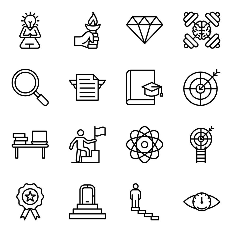 Skills Empowerment Qualities Line Icons vector