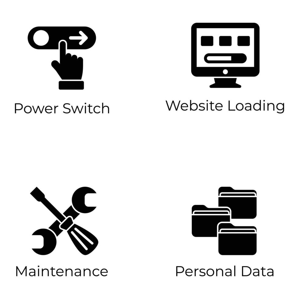 Pack of Web and UI Icons vector