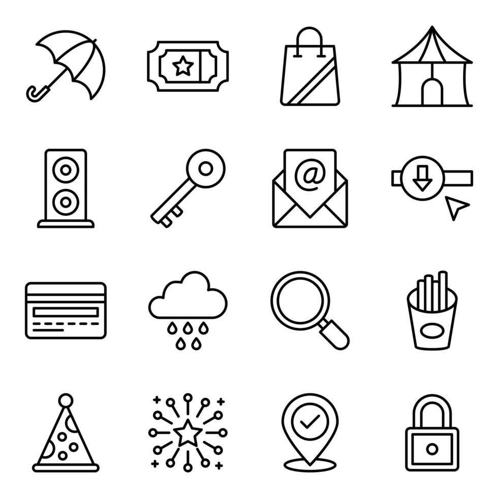 iconos de línea de actividades de entretenimiento vector