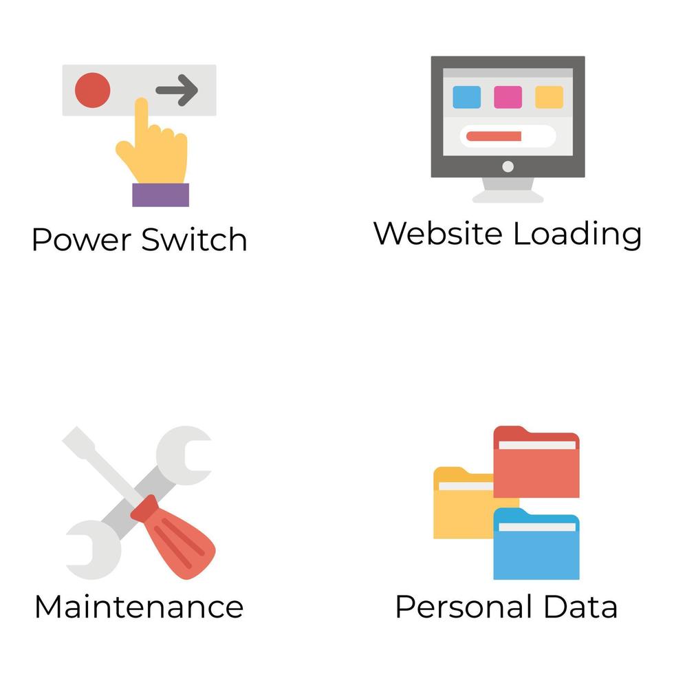 Pack of Web and UI Icons vector