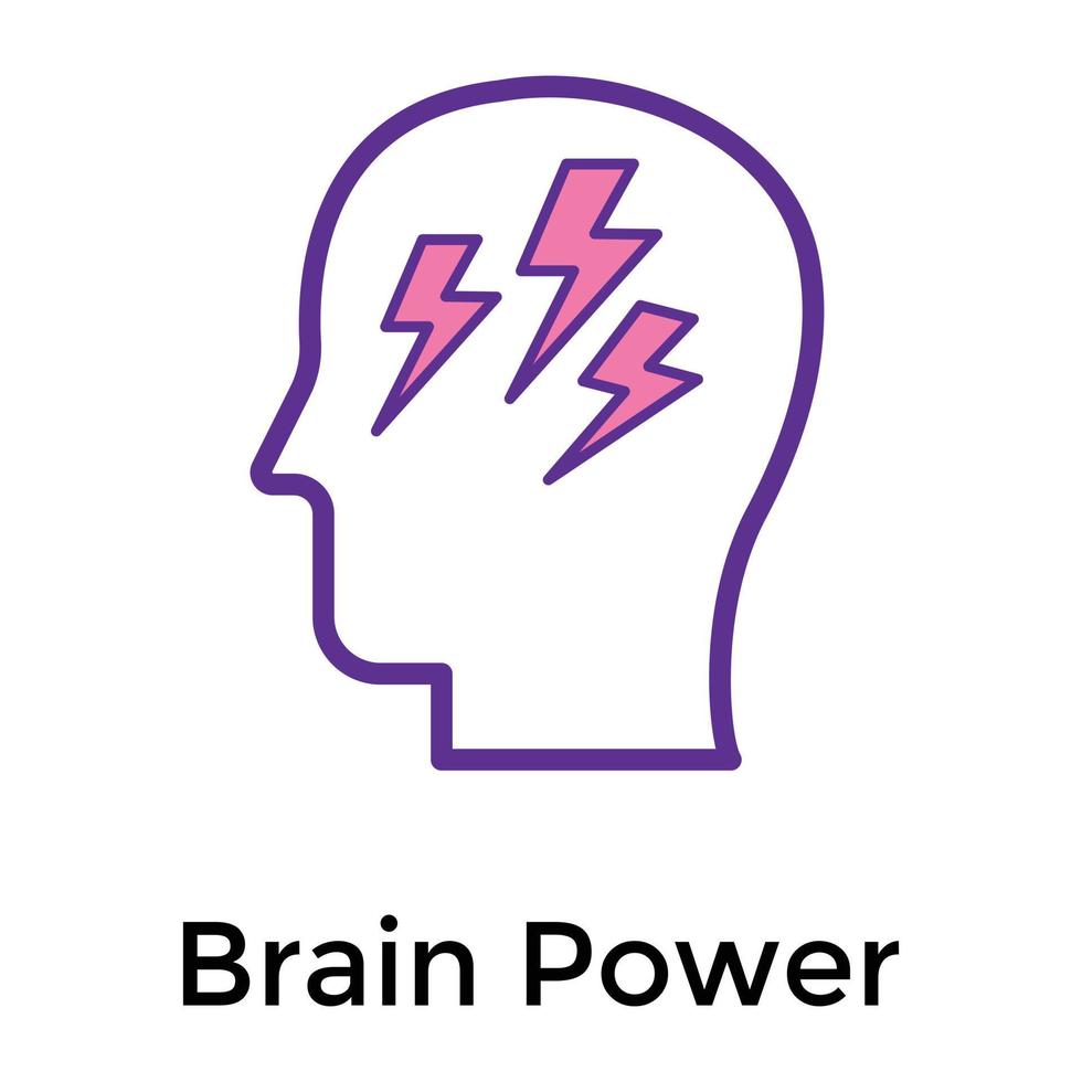 Trendy Brain Power vector