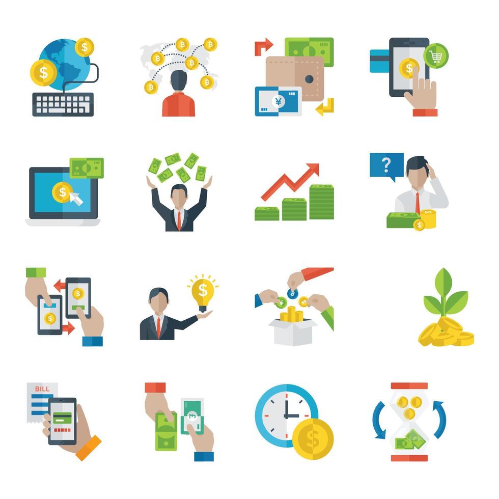 Pack of Money Related Icons vector