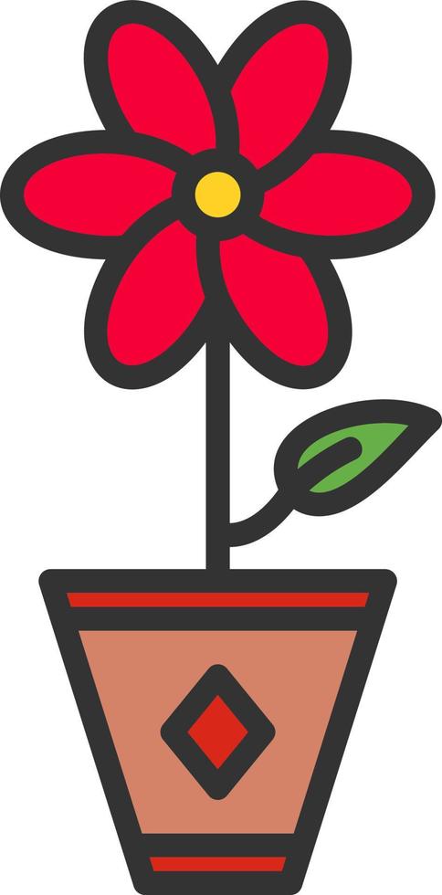 Flower Pot Vector Icon Design