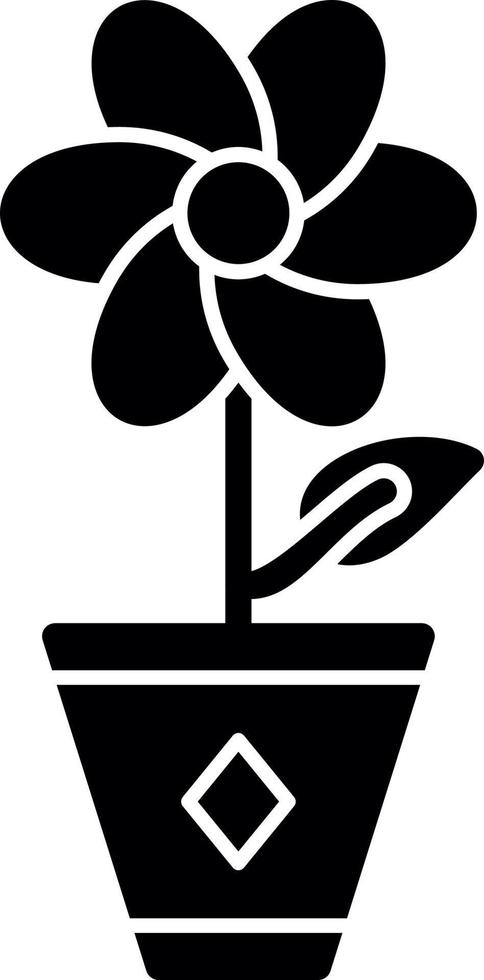 Flower Pot Vector Icon Design