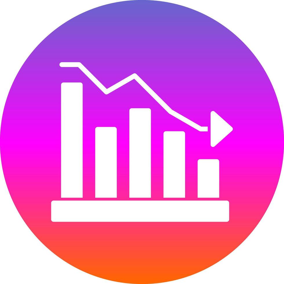 Fluctuation Down Vector Icon Design