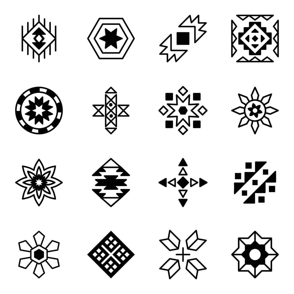 Pack Of Tribal Icons Collection vector