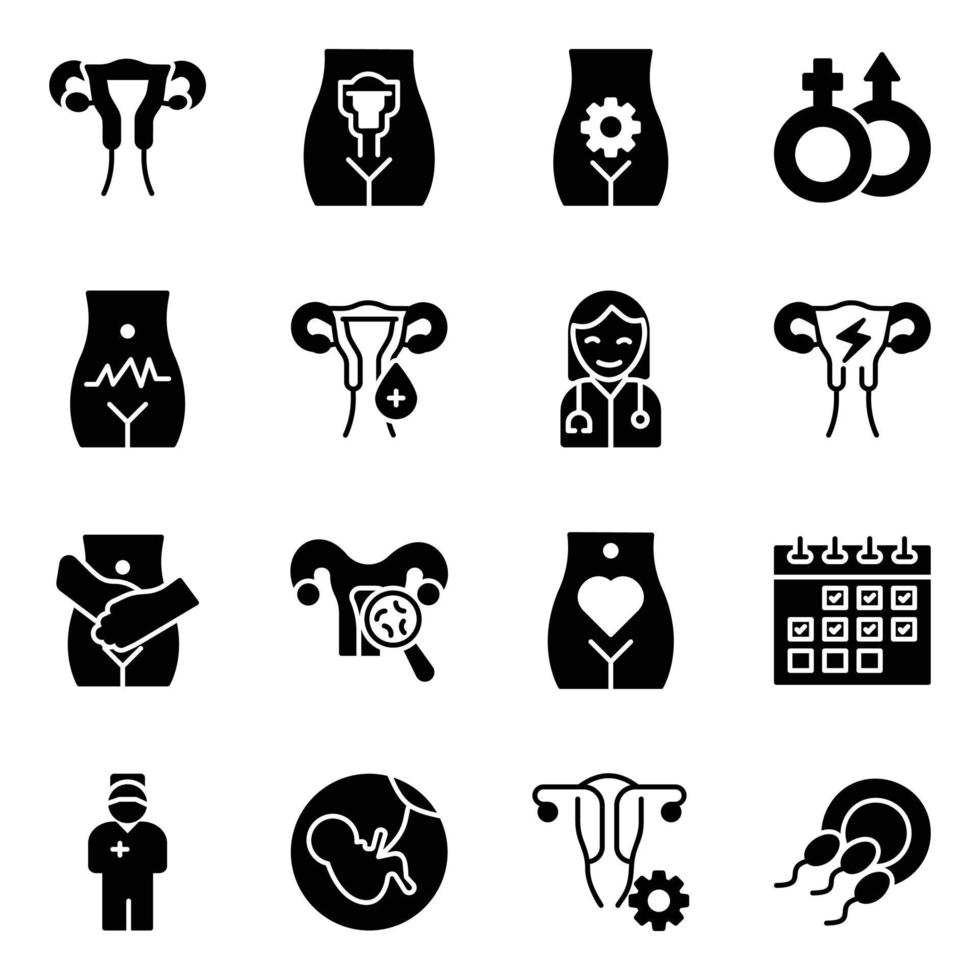 Pack of Gynaecology Glyph Vector Icons