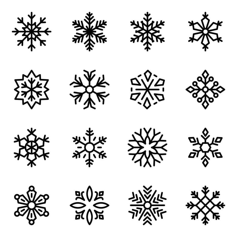 Pack of Flakes Line Icons vector