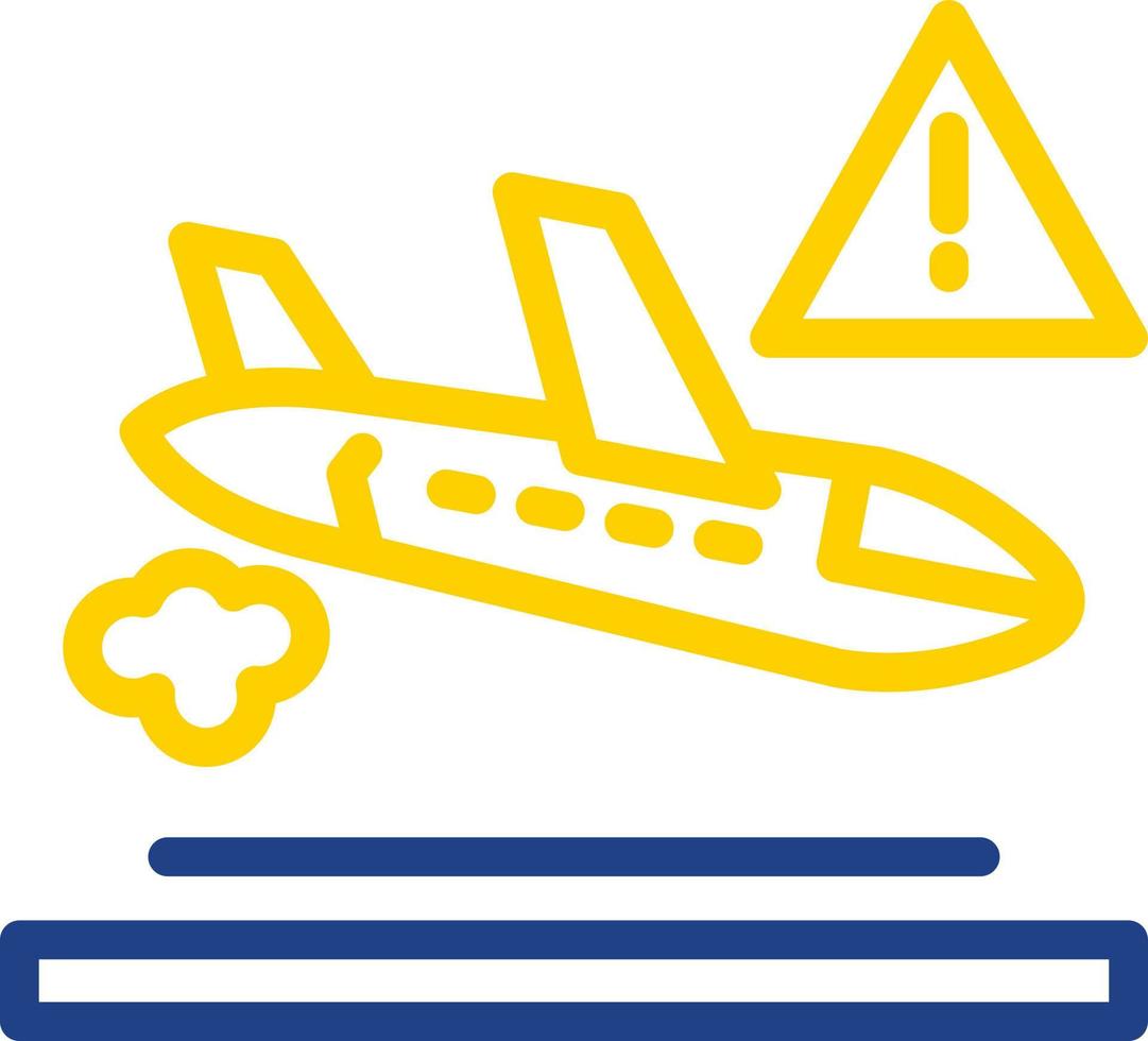 diseño de icono de vector de accidente de avión