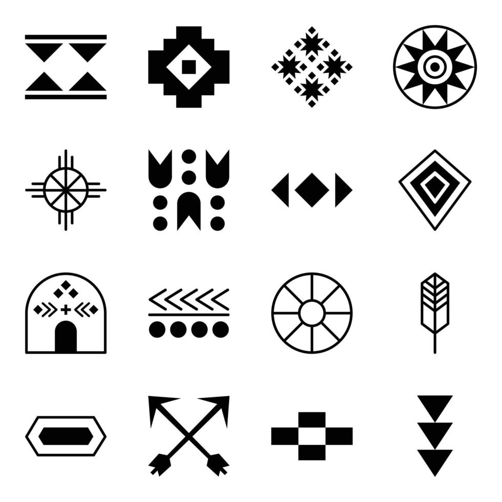 pack de colección de patrones aztecas vector