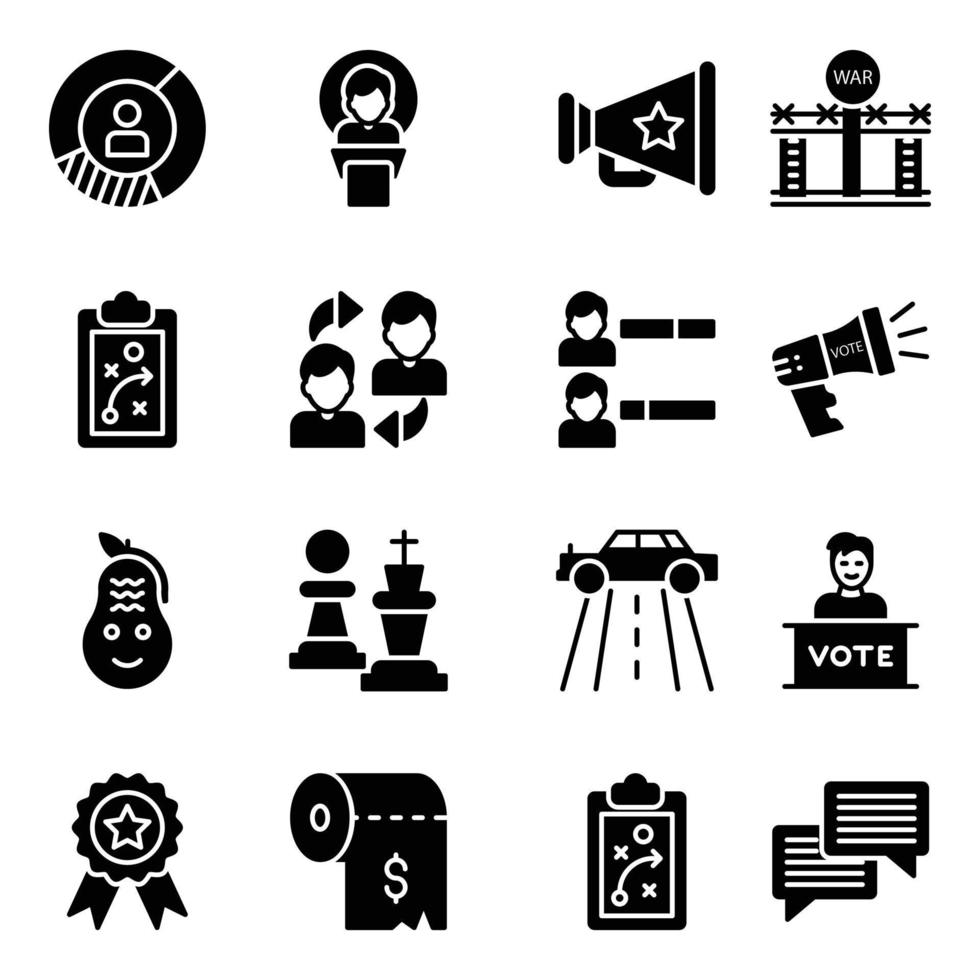 conjunto de iconos de política vector