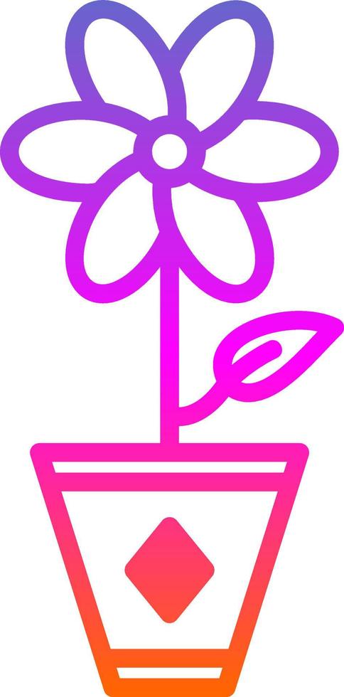 Flower Pot Vector Icon Design