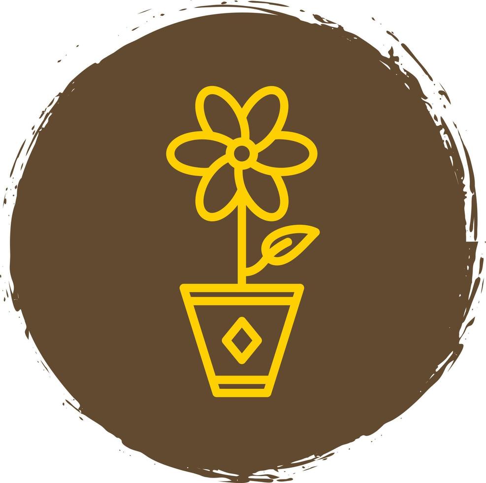 Flower Pot Vector Icon Design