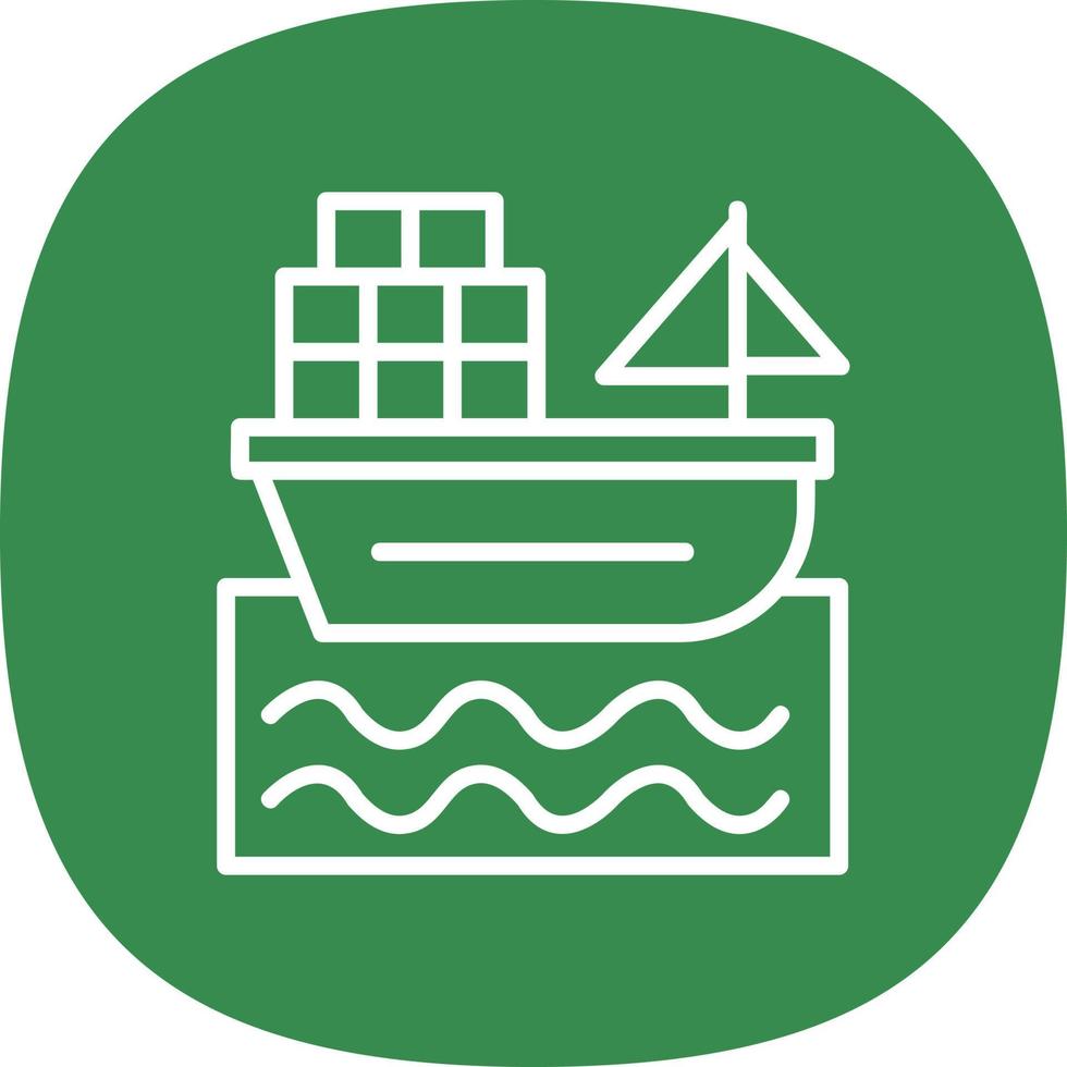 Cargo Boat Vector Icon Design