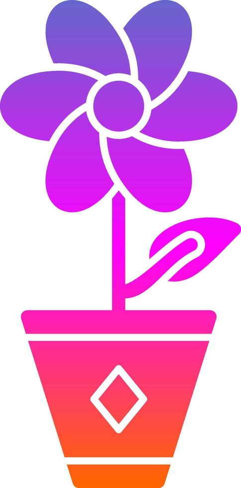 Flower Pot Vector Icon Design