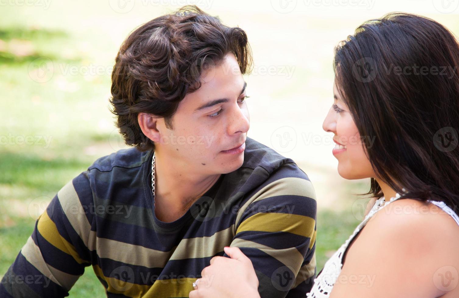 Attractive Hispanic Couple At The Park photo