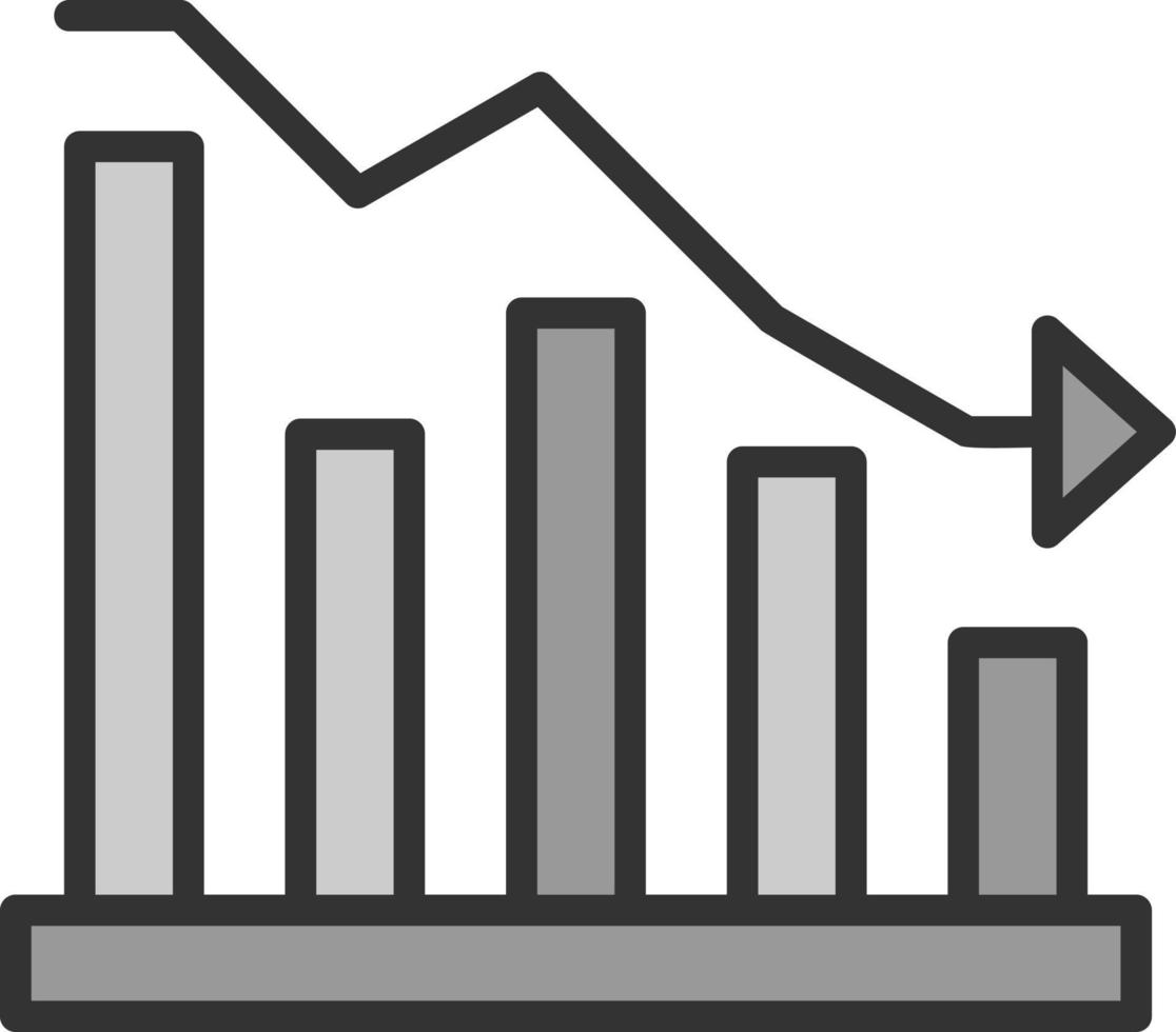 Fluctuation Down Vector Icon Design