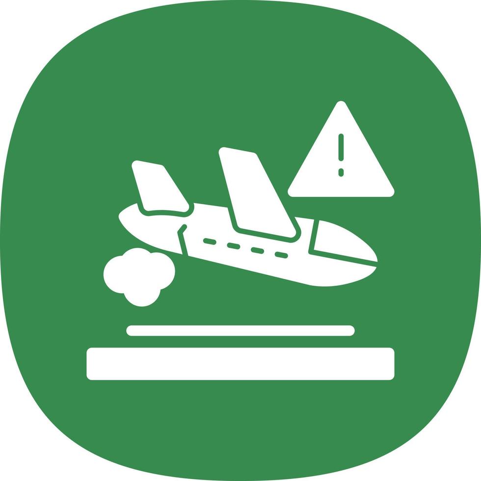 diseño de icono de vector de accidente de avión