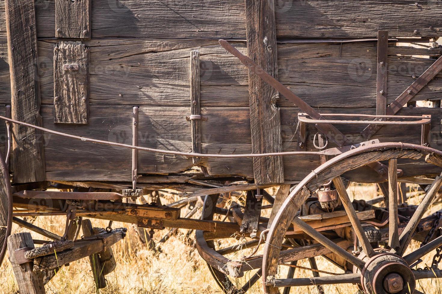 Abstract of Vintage Antique Wood Wagons and Wheels. photo