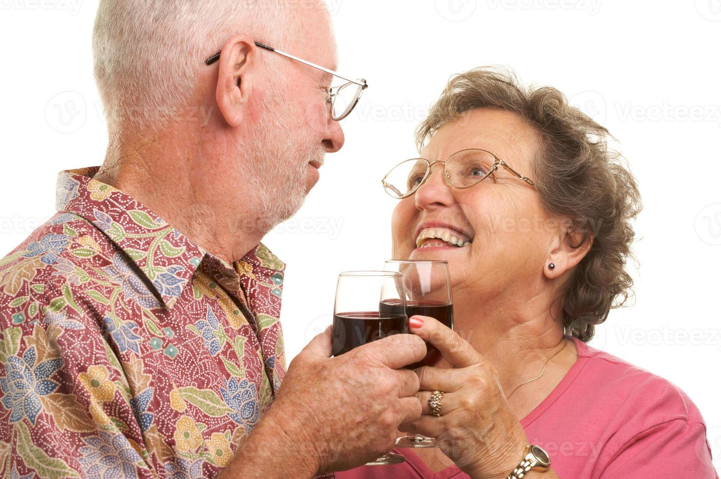 Happy Senior Couple Toasting photo