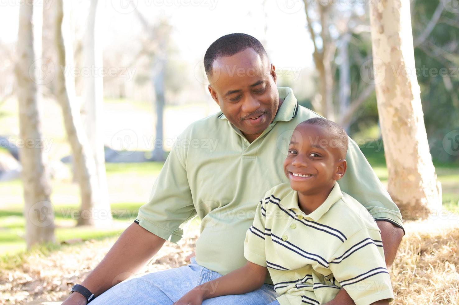 Man and Child Having Fun photo