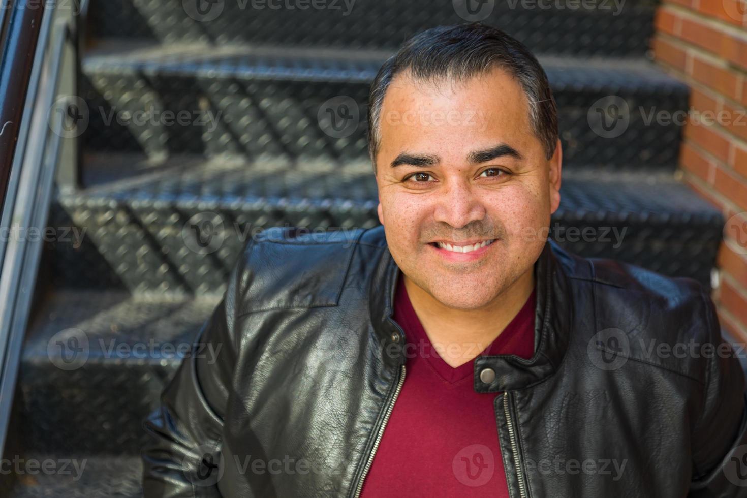 Headshot Portrait of Handsom Hispanic Man photo