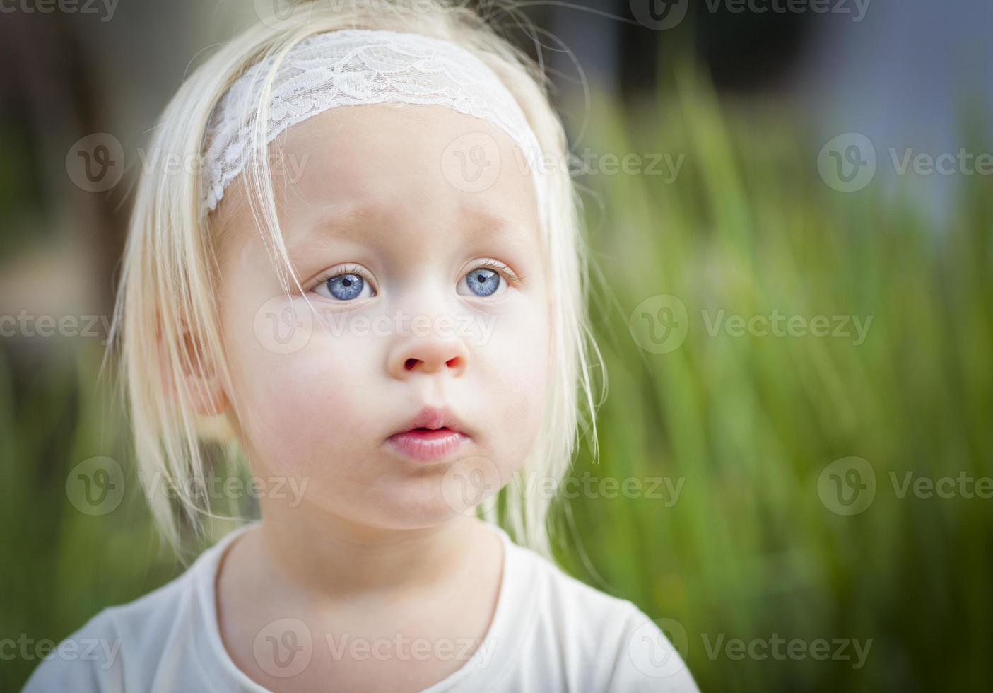 Adorable Little Girl Portrait Outside photo