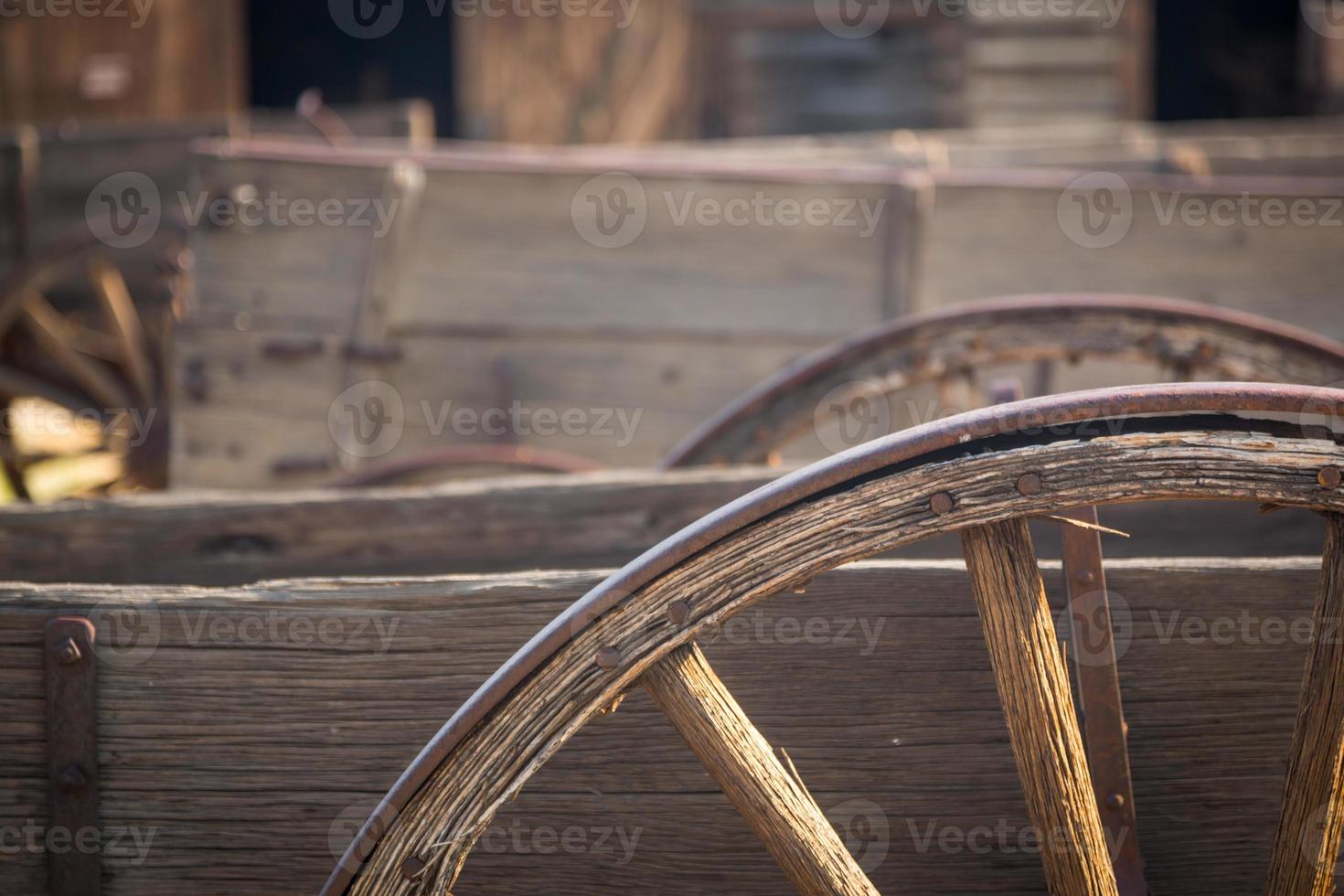 Abstract of Vintage Antique Wood Wagon Parts. photo