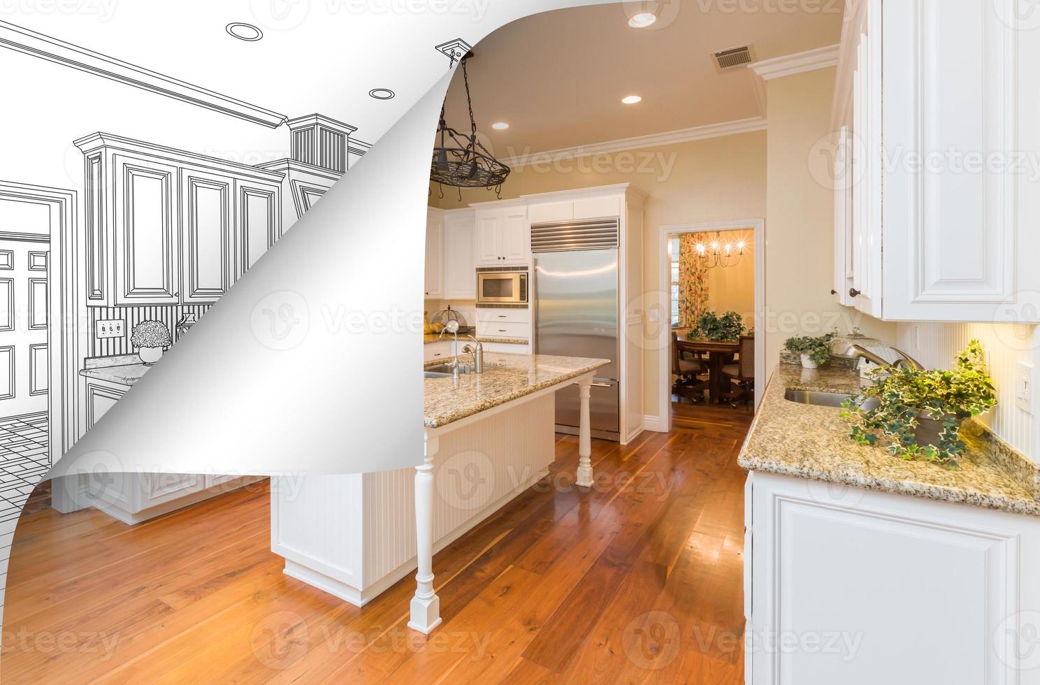 Kitchen Photo Page Corner Flipping with Drawing Behind