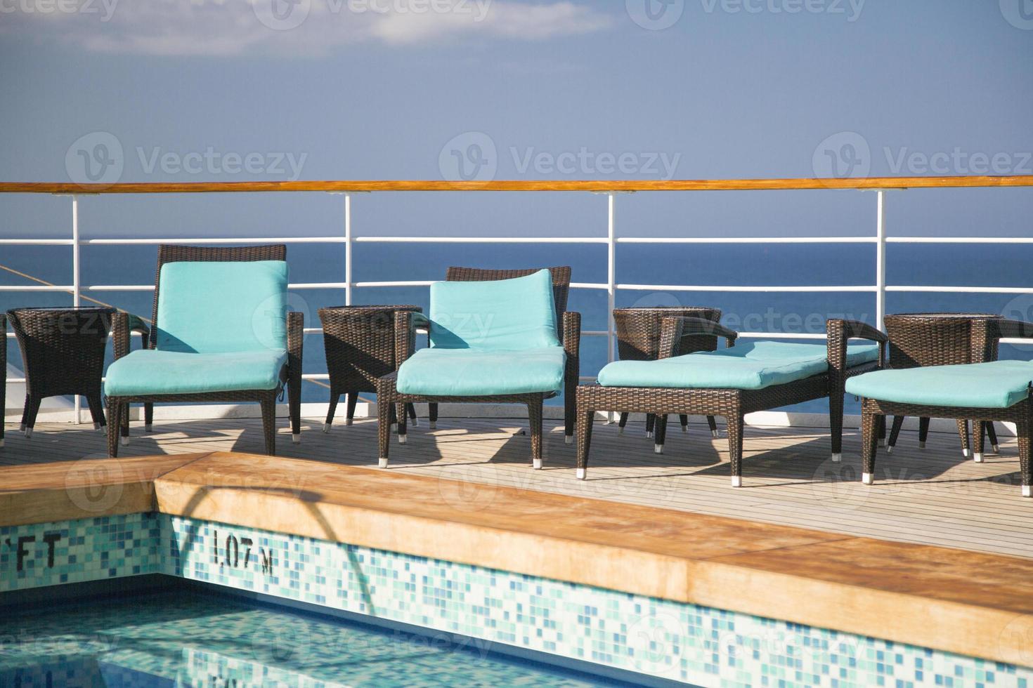 Cruise Ship Lounge Chairs And Pool Abstract photo