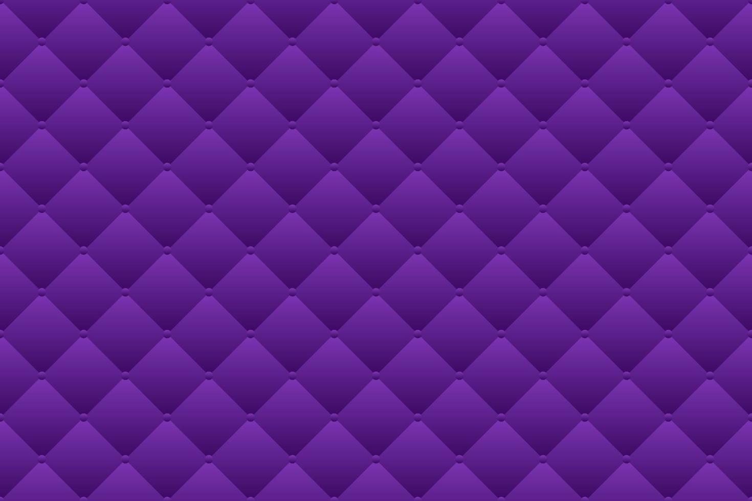 Purple luxury upholstery leather texture vector background. Quilted seamless pattern with beads.