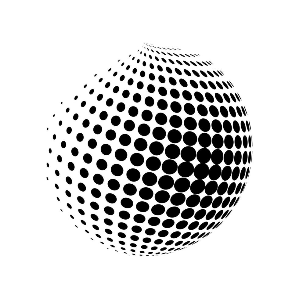 vector, arte, de, 3d, negro, halftone, globo vector