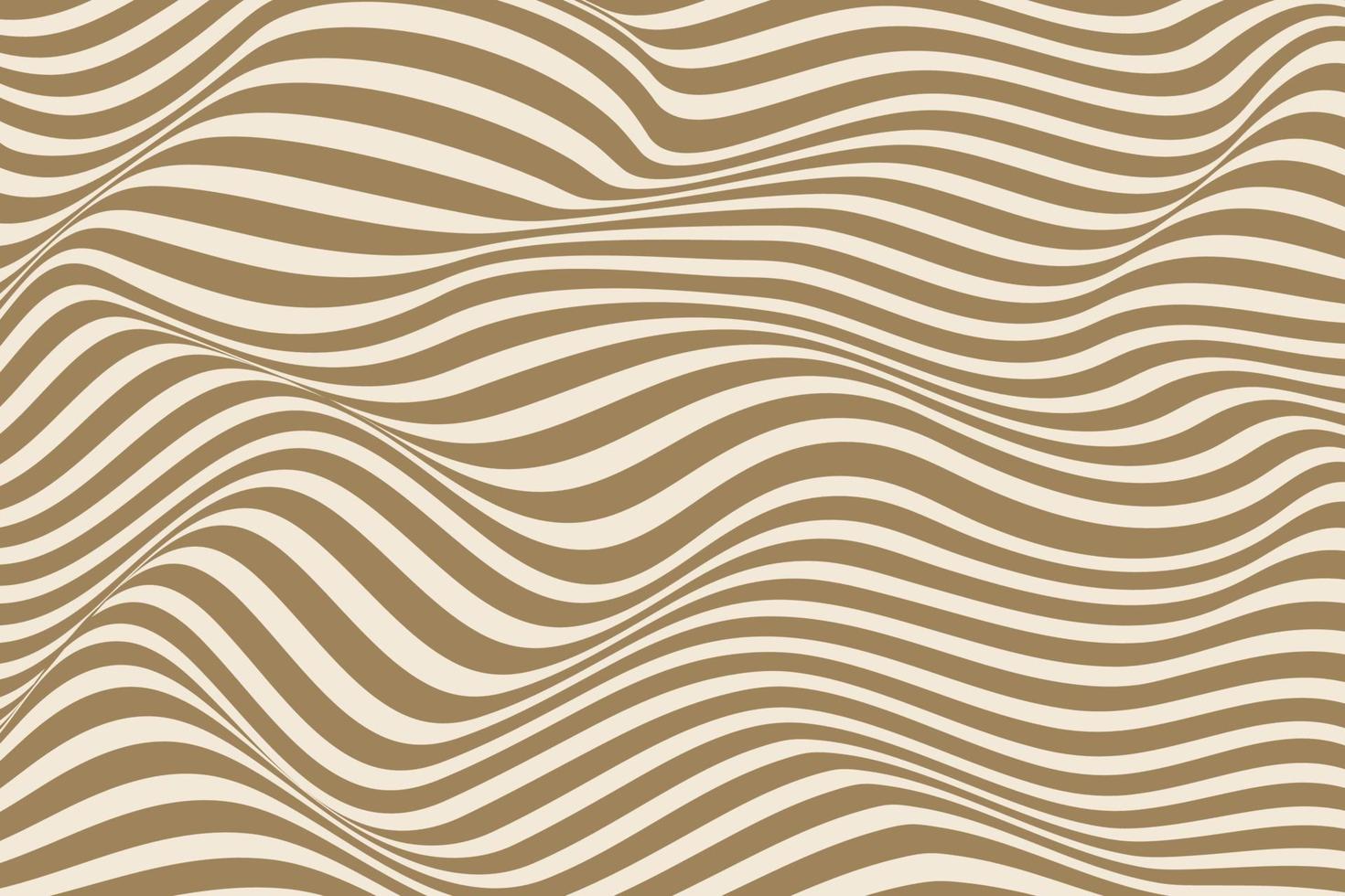 Fondo de vector de líneas onduladas de ilusión óptica marrón