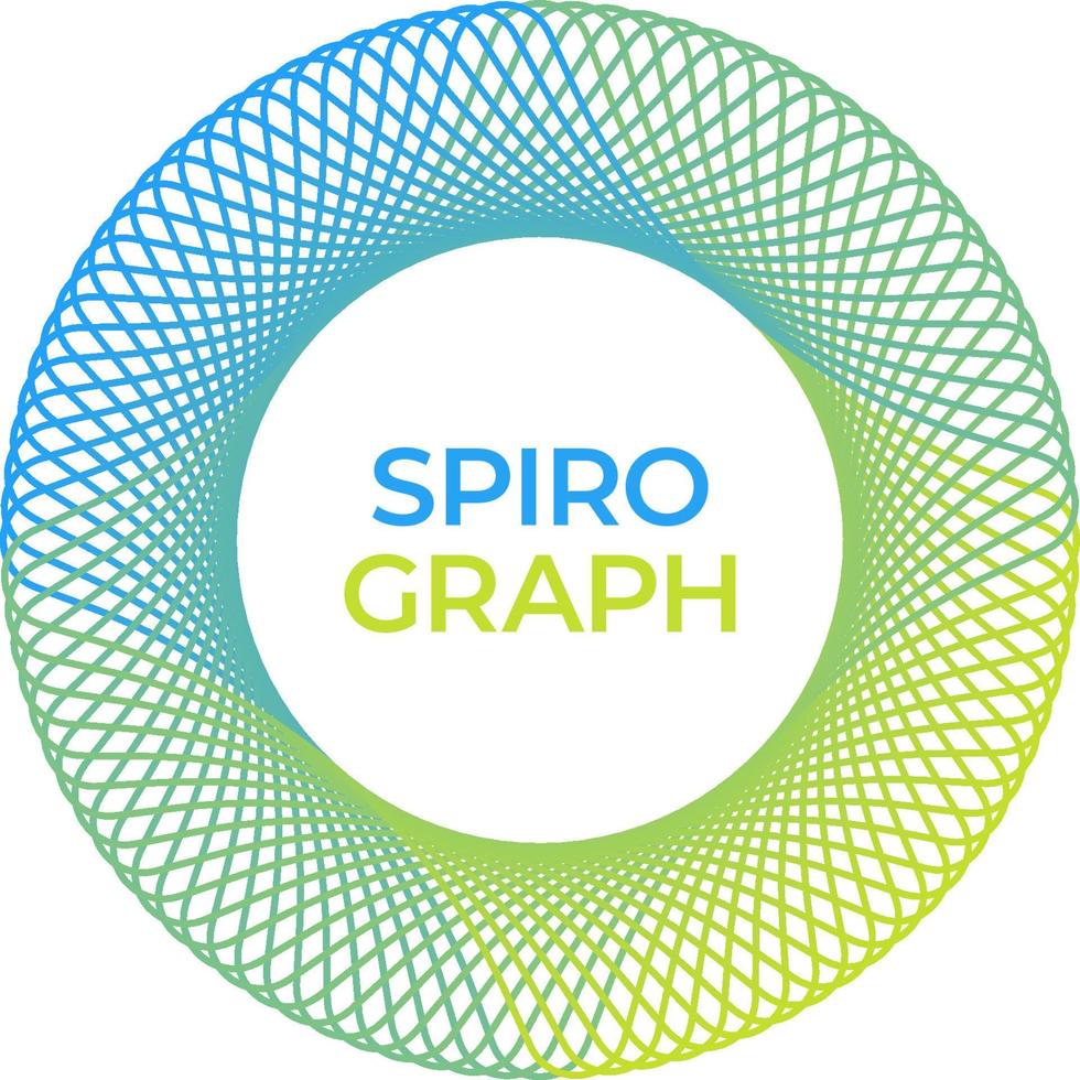 Blue and green spirograph circle logo vector