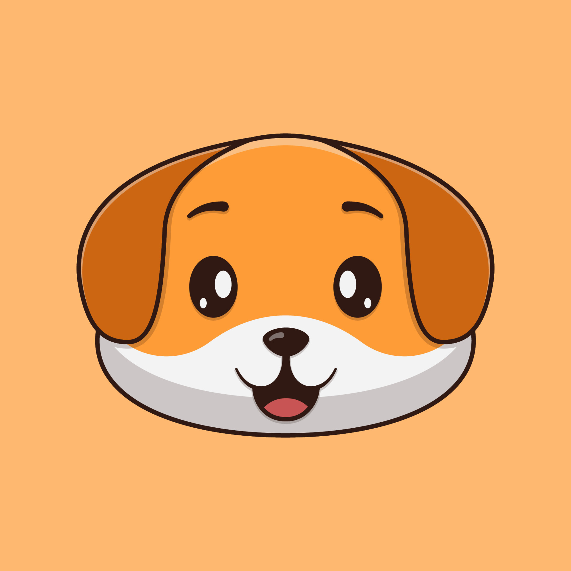 Cute dog face cartoon vector icon illustration. Flat cartoon style. Dog  Illustration. 16445412 Vector Art at Vecteezy