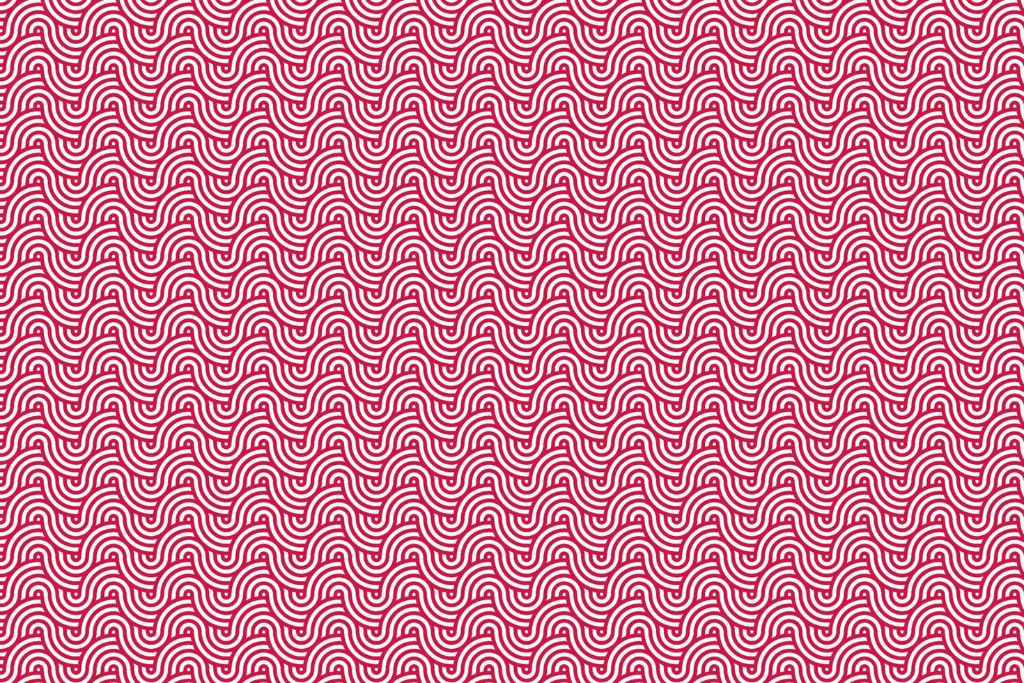 patrón de onda japonés rizado rojo y blanco vector