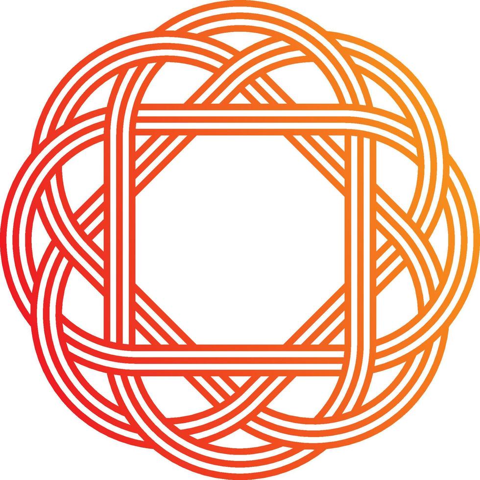 Orange and red complex celtic knot vector