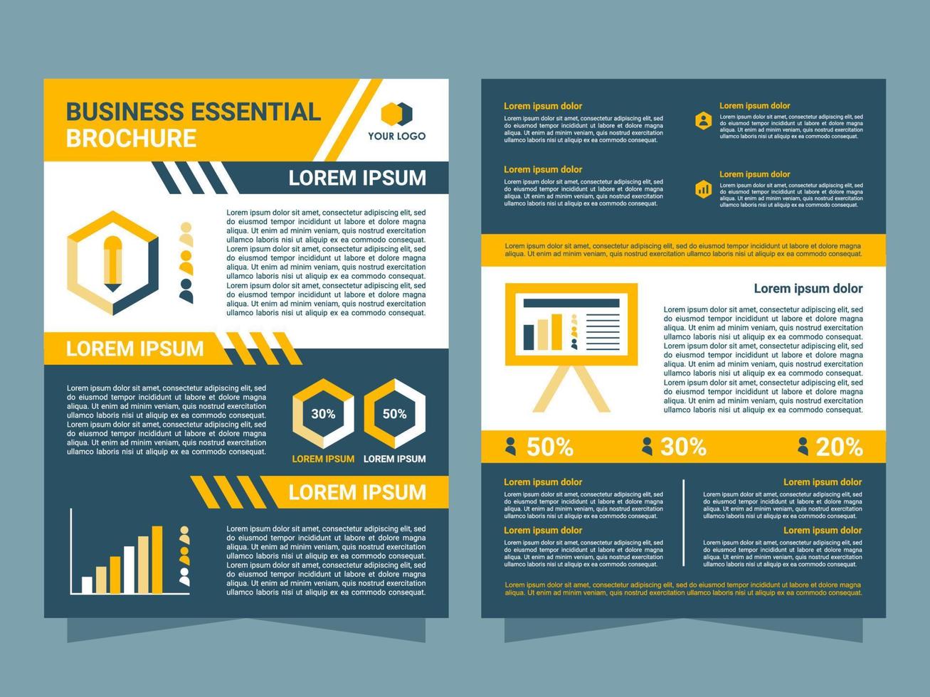Flat Style Business Essential Brochure vector