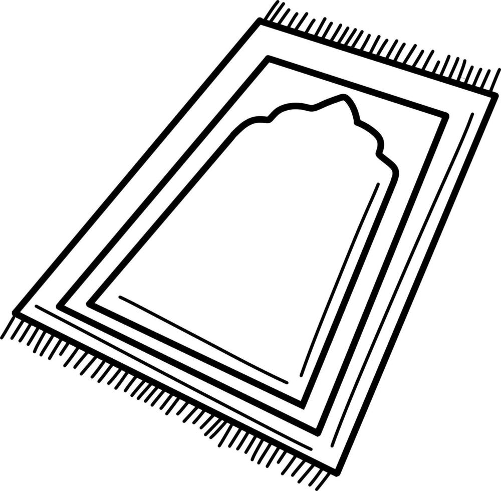 Handdrawn Moslem Prayer Rug Line Art 16445648 Vector Art at Vecteezy