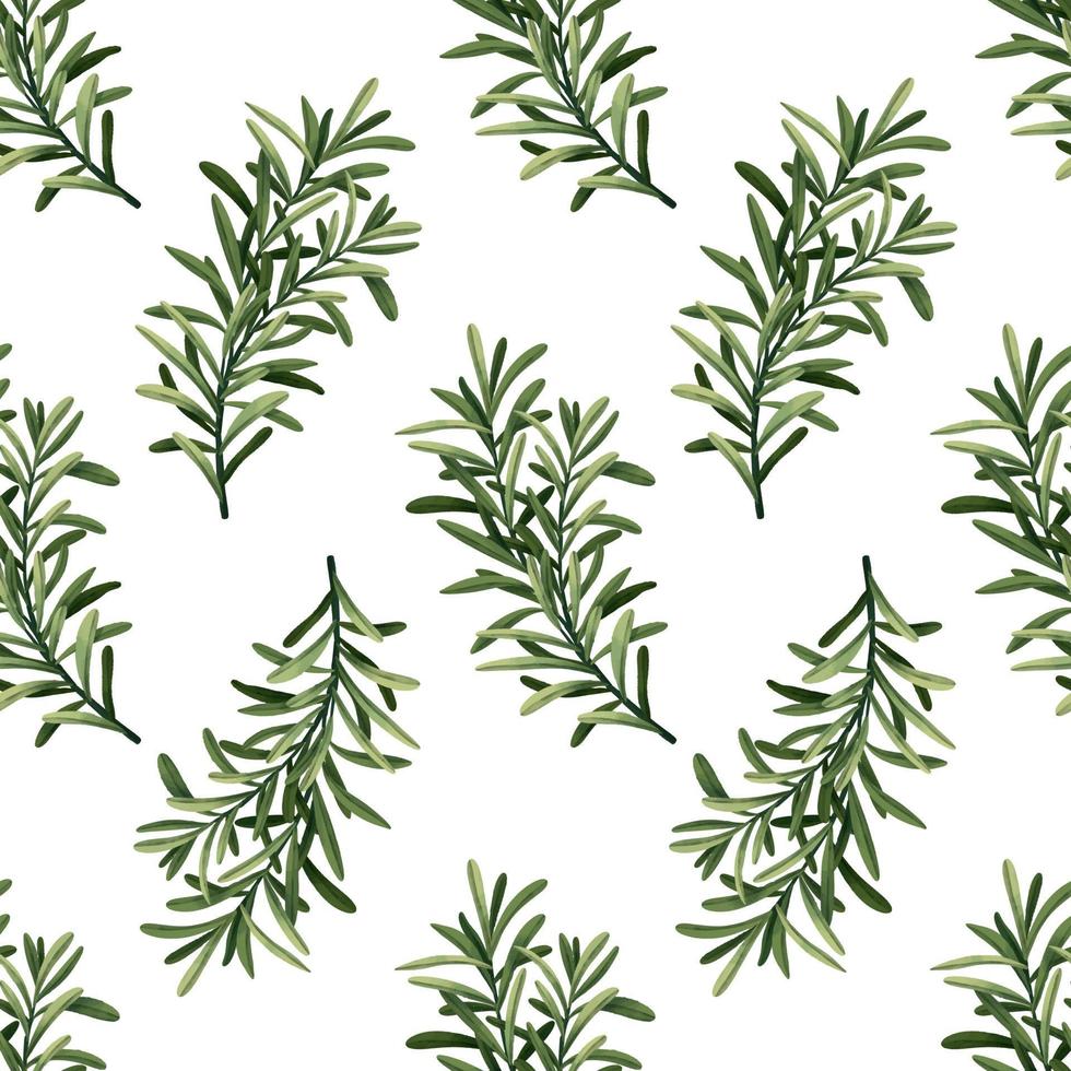 Hand-drawn watercolor seamless tropical branch pattern vector
