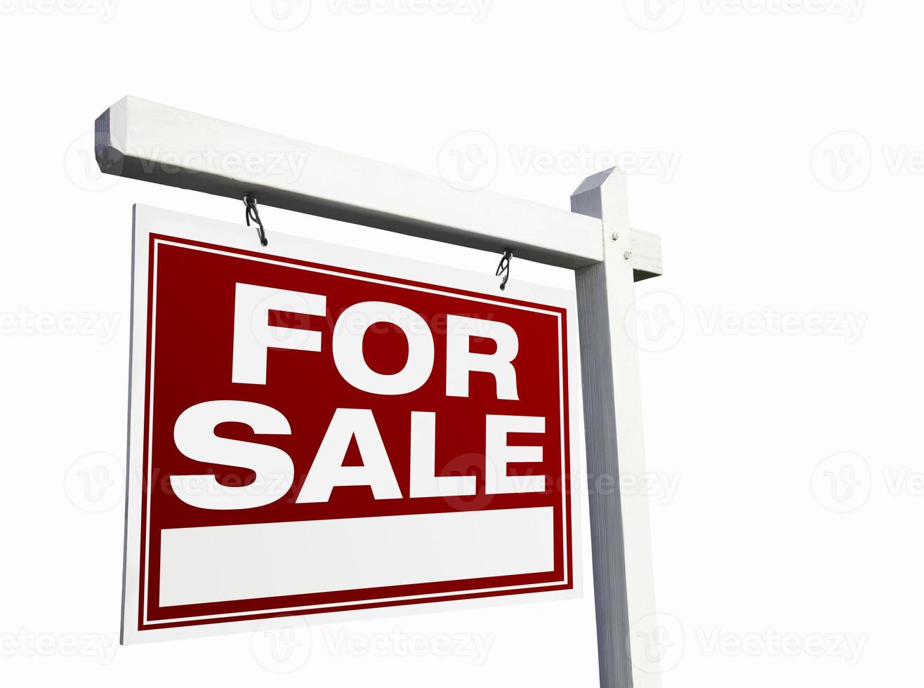 Red For Sale Real Estate Sign on White photo