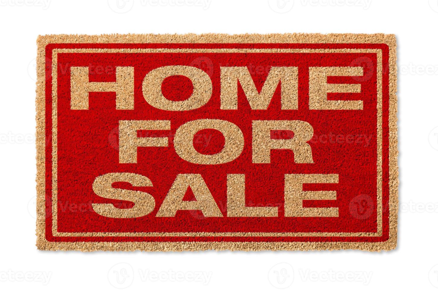 Home For Sale Welcome Mat Isolated On A White Background with Clipping Path photo